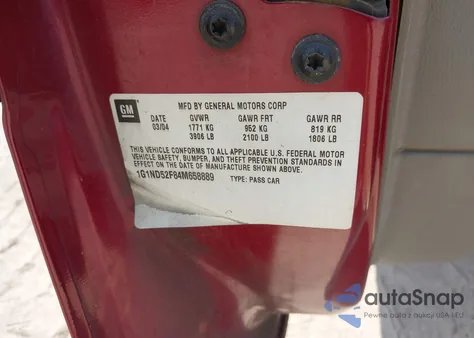 2004 Chevrolet Classic из США, поврежденный, VIN 1G1ND52F84M658889